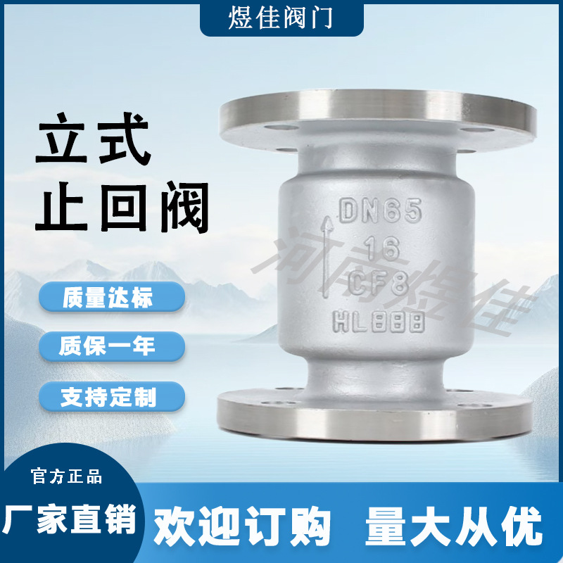 厂家供应 不锈钢立式止回阀 H42W-16P 垂直安装弹簧式立式止回阀
