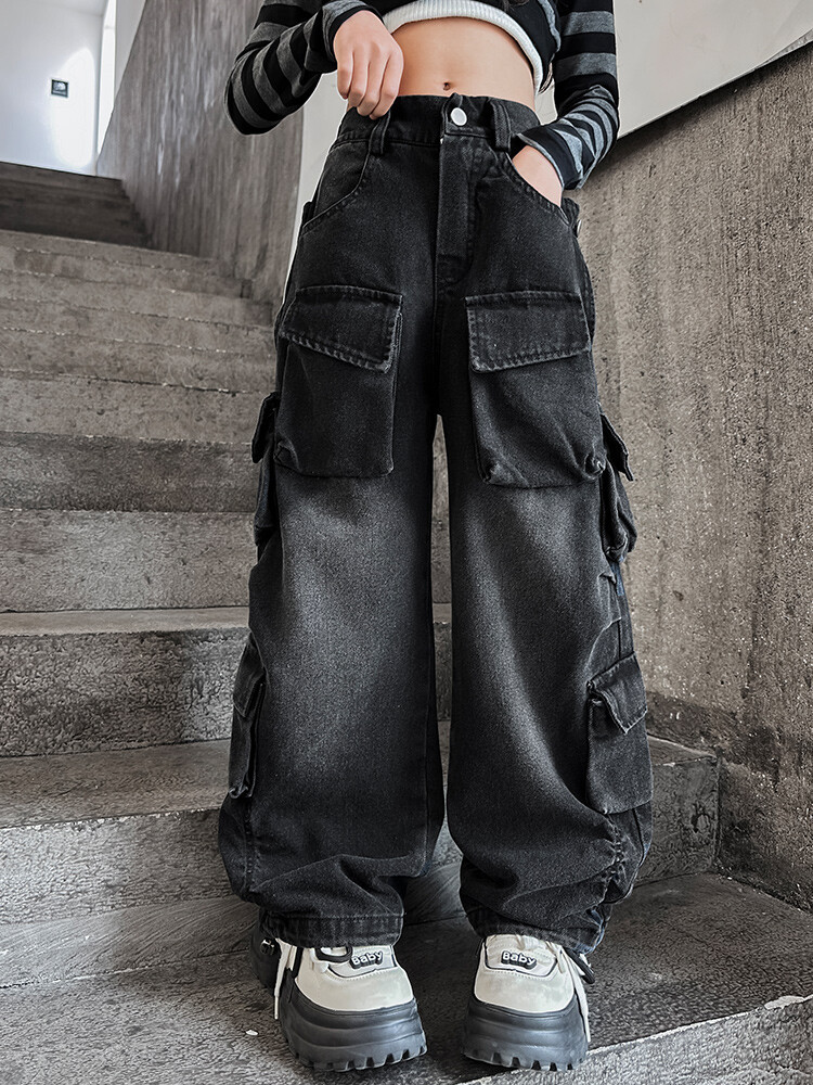 2409 Heavy Industry Retro Denim Overalls Retro Blue New Children's Verschiedenes Europäische und amerikanische Jeans_voghion.com