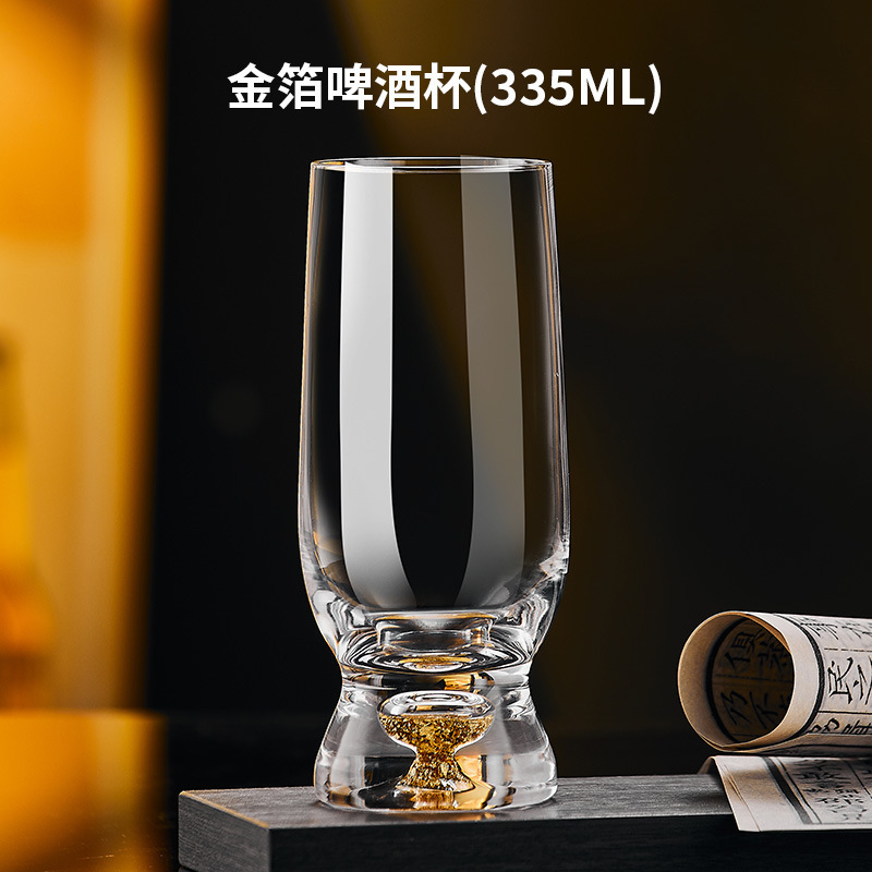 2024 nueva taza de cerveza ligera de lujo de alta calidad trigo cerveza taza de cerveza doméstica comercial de lámina de oro red vinos set