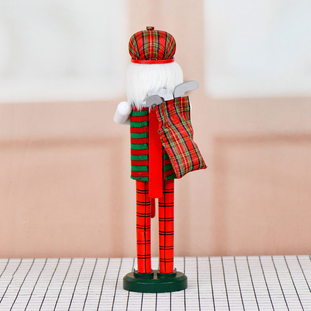 36cm cascanueces rayas rojas y verdes golf al por mayor Navidad artesanías de madera profesionales
