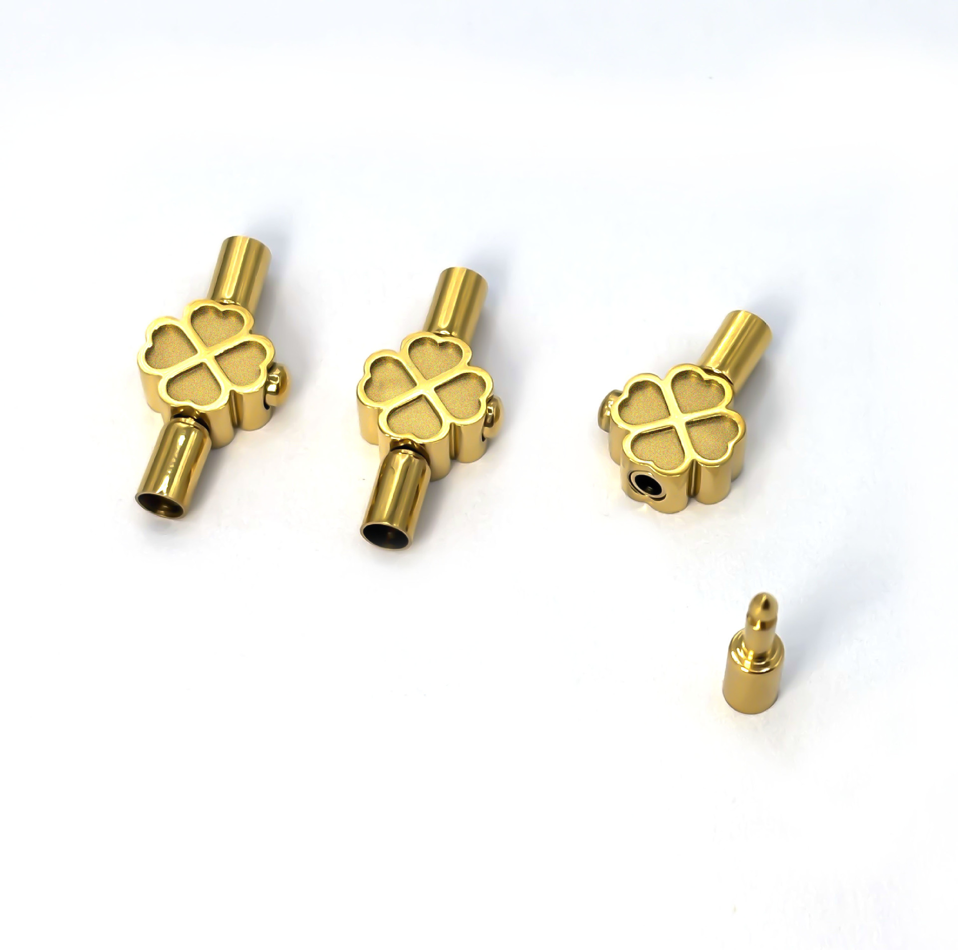 diy手绳扣子不锈钢扣铜扣手链项链皮绳编织钢丝绳扣头DIY手工配件