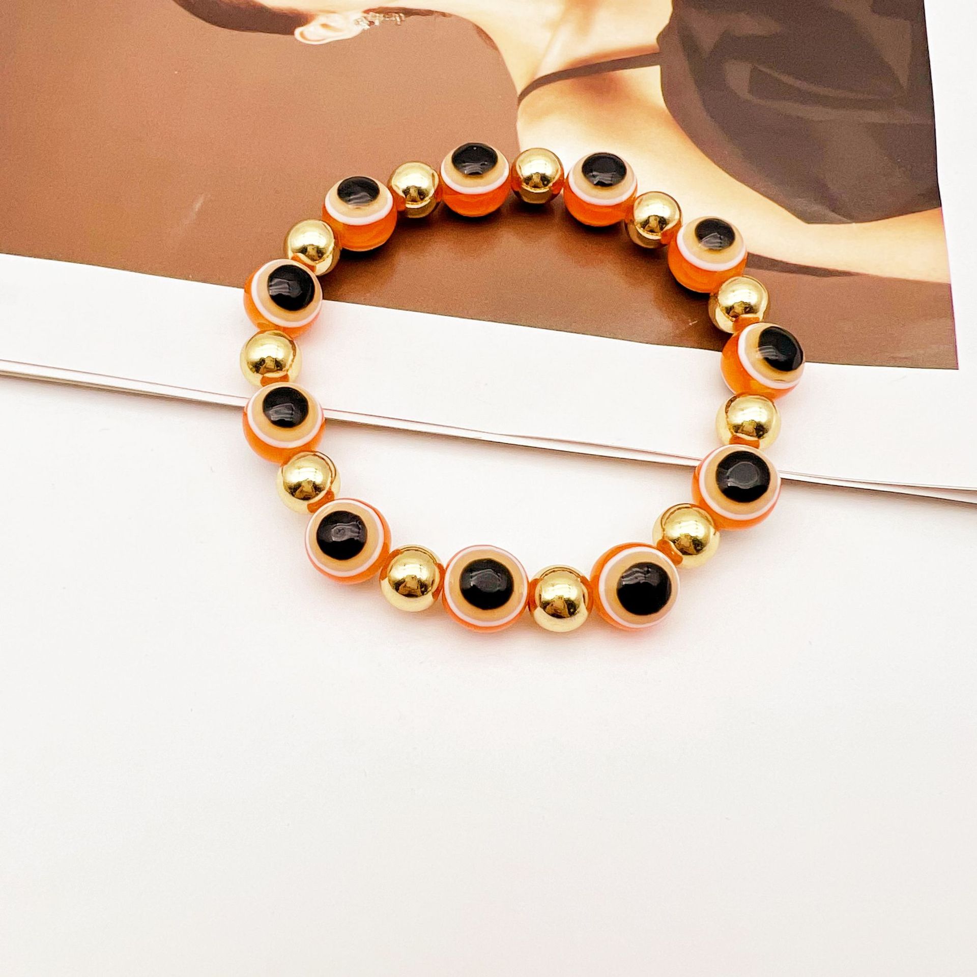 Fashion Devilu0027S Eye Resin Beaded Womenu0027S Bracelets 1 Piece