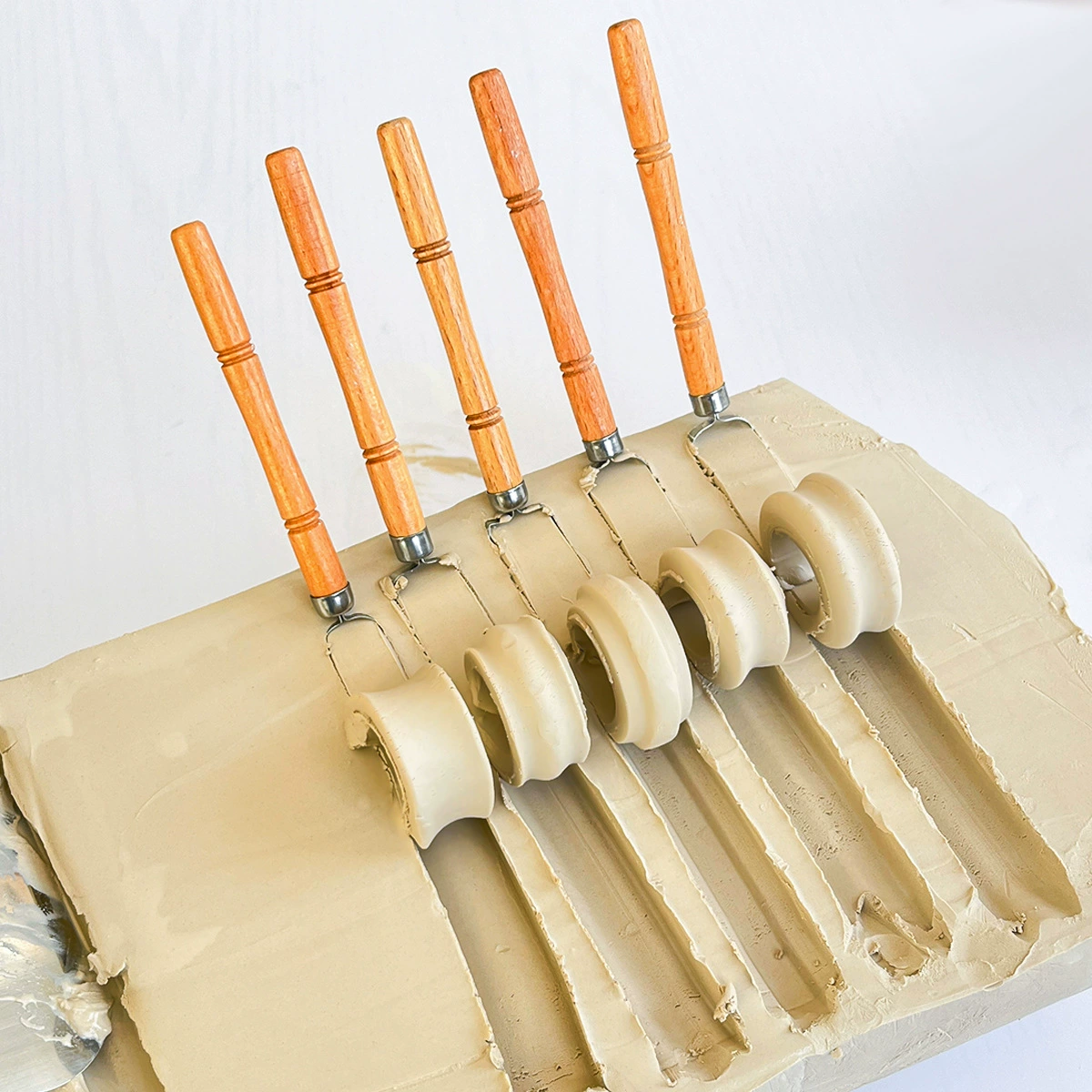 5 pottery handle tools, school pottery bar handmade tea cup water cup handle utensils, molded sculpture scraper