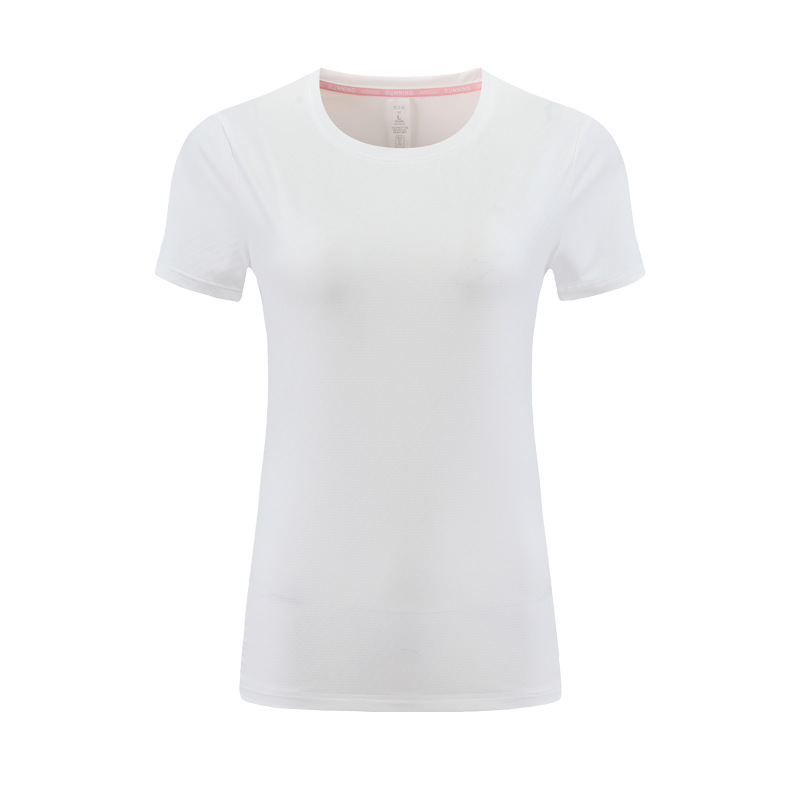 Comercio exterior europeo y americano personalizado camisa de hielo mujer de verano adelgazamiento camiseta de manga corta yoga fitness correr ropa seca rápida