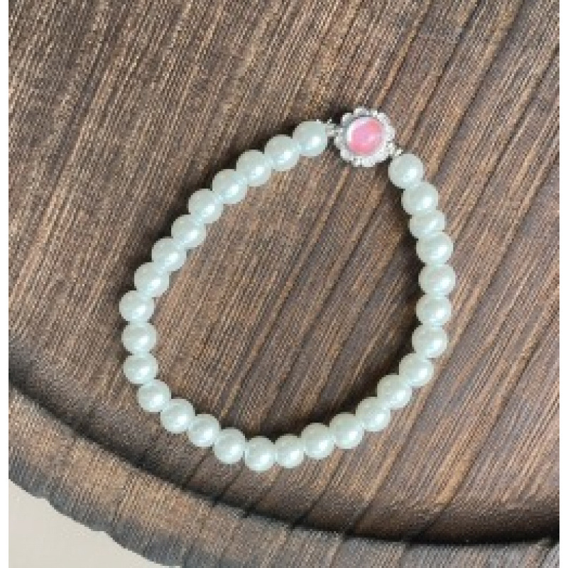 S029-핑크 모조 진주 팔찌#SZ227번