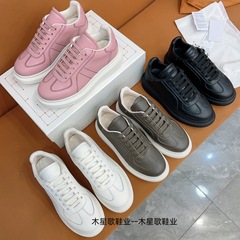 广州工厂直销麦昆德训鞋复古低帮厚底增高板鞋系带时尚休闲小白鞋