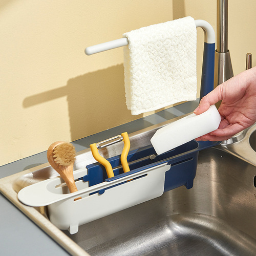 Self-designed retractable sink drain rack kitchen sink drain basket dishwashing rag storage rack