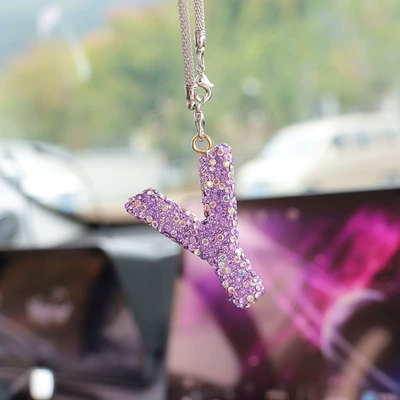 Car hanging, pendant pendant - y-letter-car-pendant-lotus-purple