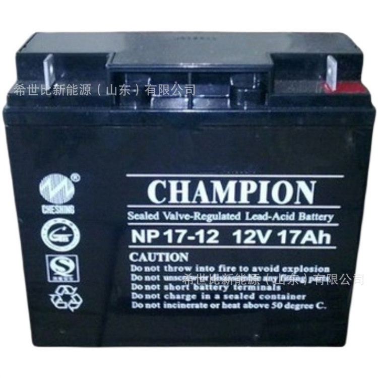 CHAMPION志成冠军蓄电池NP17-12服务器机房电梯设备12V17AH足容量