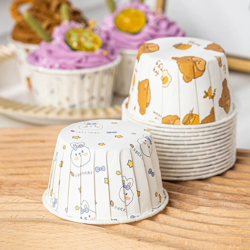 Печатные силиконовые формочки MeiDi Christmas Cupcake Cartoon Rolled-Edge Muffin Cups, термостойкие бумажные формочки для выпечки, упаковка 50