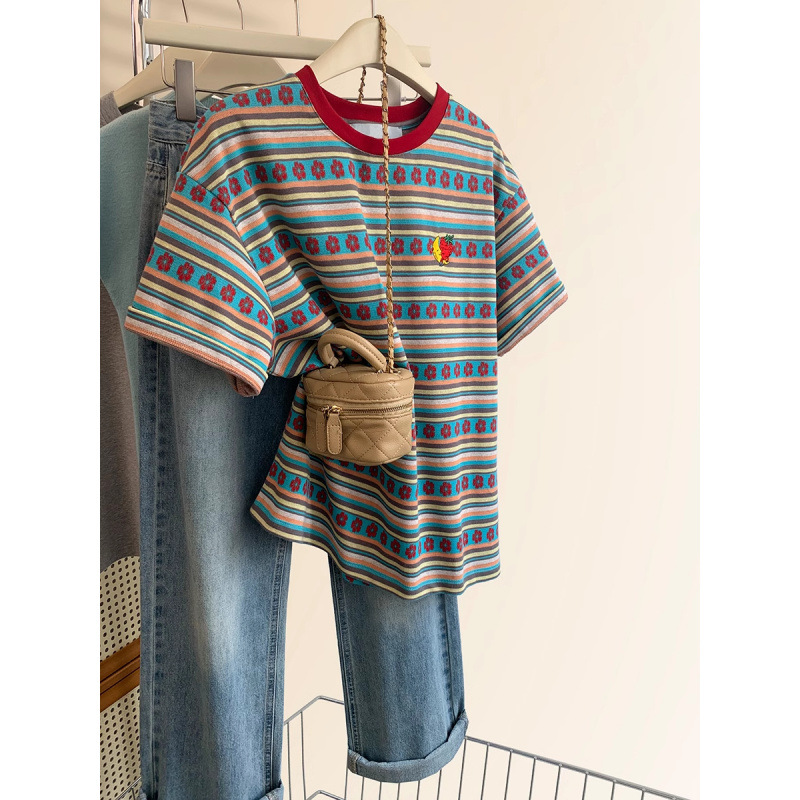 广州原布 抖音天猫质量【大码300斤纯棉拉肩后包领】刺绣T恤