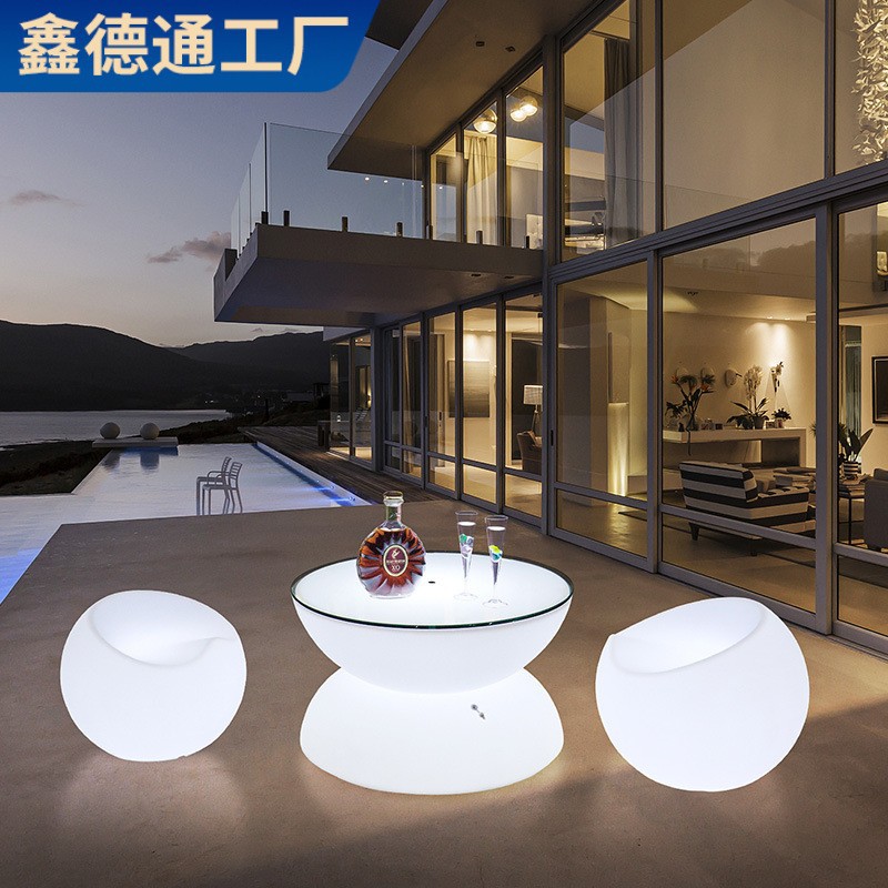 Led Coffee Table Bar Table Advanced Sense Home Hotel Balcony Courtyard Table and Chair Luminous Table Cross-border Furniture