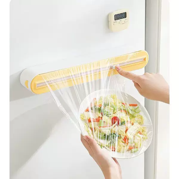 Magnetic cling film cutter, wall-mounted, multi-functional storage and cutting box, a kitchen essential