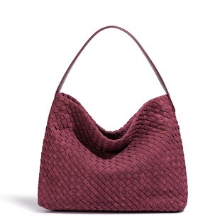 Hand-Woven Large-Capacity Frosted Armpit Bag, Fashionable Texture, Versatile Shoulder Bag, Commuter Bucket Crossbody Bag for Women