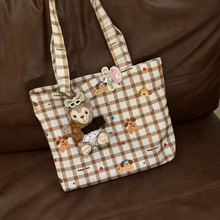 新款帆布包秋冬ins毛呢手提包复古大容量通勤慵懒单肩百搭托特DY