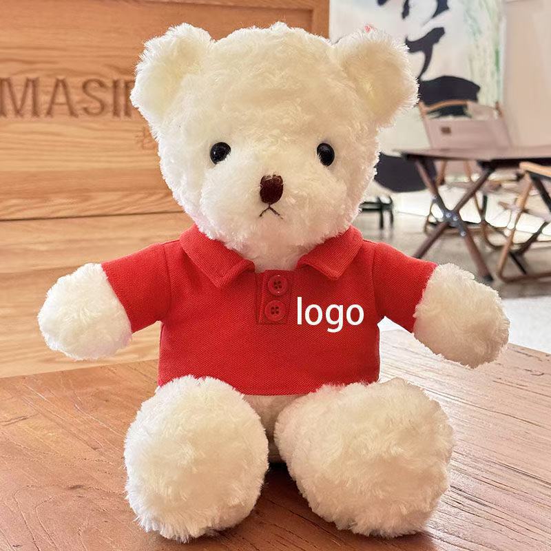 新しいテディベアのぬいぐるみを卸売りします。熊のぬいぐるみ会社の企業はロゴを印刷してプレゼントします。