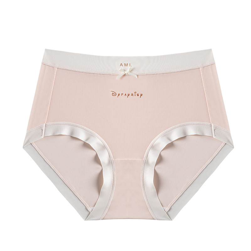 Ropa interior de seda de hielo para mujer de verano delgada sin costuras de cintura media transpirable sedoso desnudo de secado rápido estilo de niña máscara de malla pantalones cortos