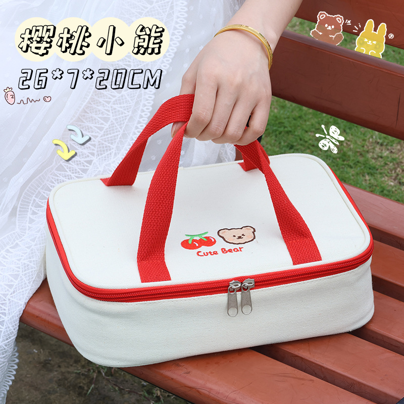 手提げ弁当箱ドライブ高颜値大容量ランチ弁当箱学生用インスタ风弁当箱保温袋卸|undefined