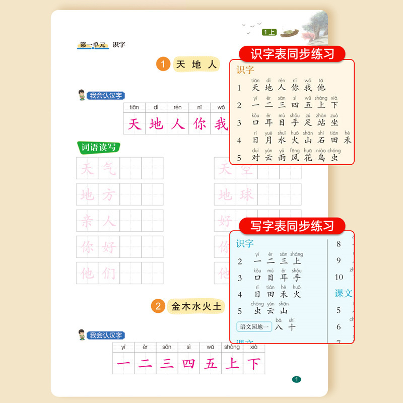 2025版人教同步生字练字贴小学123年级上下册一二类字练习写字本|undefined