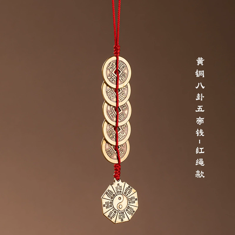 Red rope bracelet, pendant, small bell, increased thickness