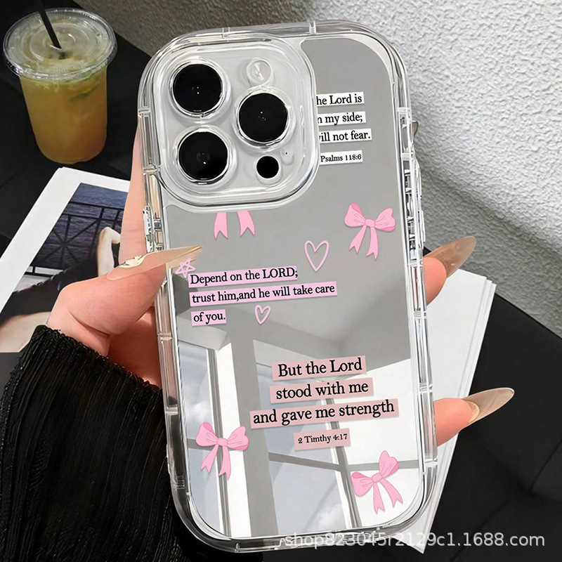 ミラーリボン Apple 15 携帯電話ケース iPhone11/12/13/14/16promax ミラーソフトケースに適しています|undefined