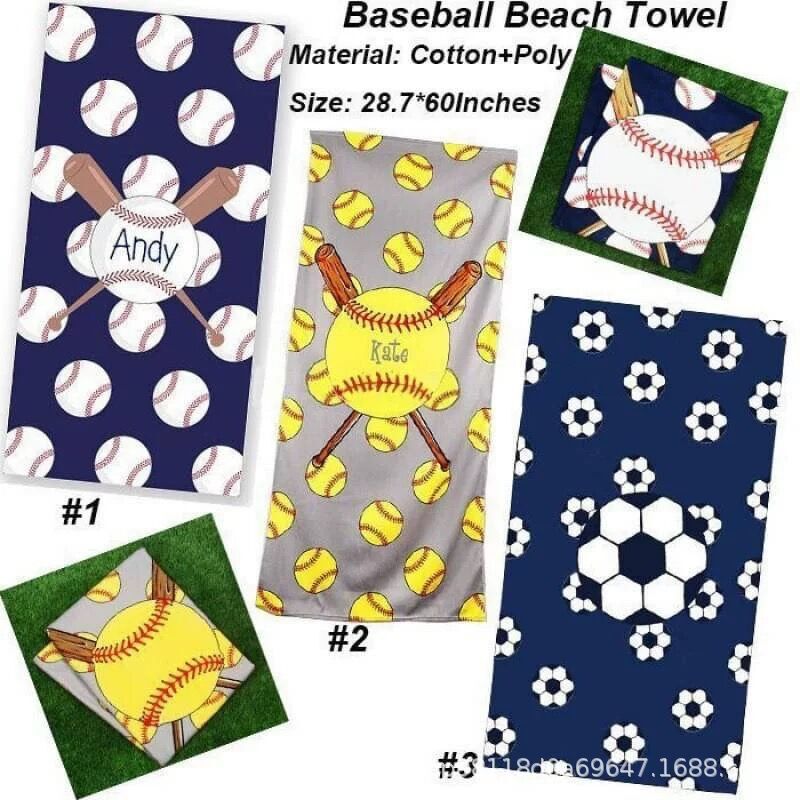 Personalized Beach Towel for Sports Lovers Basketball Football Football Absorbent Towel Beach Towel