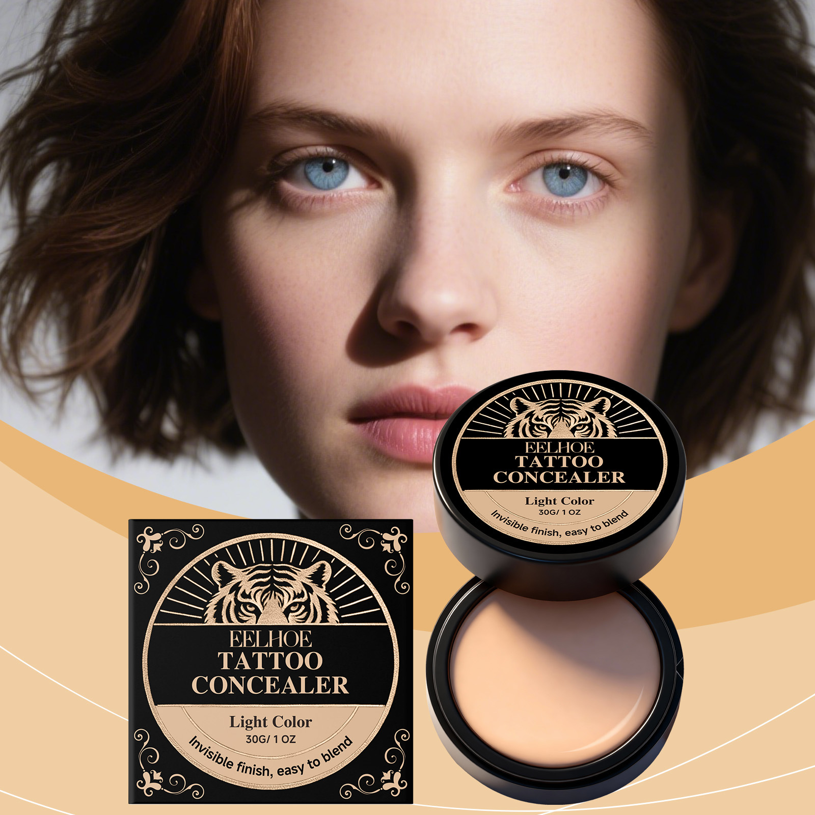 EELHOE 遮瑕粉底膏 自然轻薄不粘腻清透妆容日常便捷上妆粉底膏