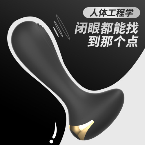 Laile anus silicone plug for men, black silicone vibrating G-spot, masturbation device for adults