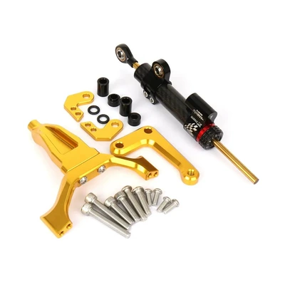 Ruler Damper Motorcycle — Motosiklet ləvazimatları və aksesuarları - mt09-2024-titanium-ruler-kit-gold-bracket-carbon-fiber-damper