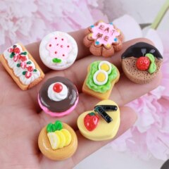 新款仿真水果蛋糕麵包微縮食玩 diy手機殼吊墜兒童過家家裝飾擺件