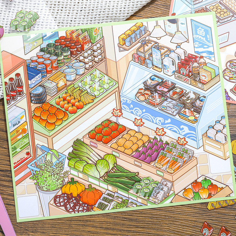 New Series of 3D Landscape Stickers for Shelves, DIY Stress-Relief Miniature Scene Stickers Toys