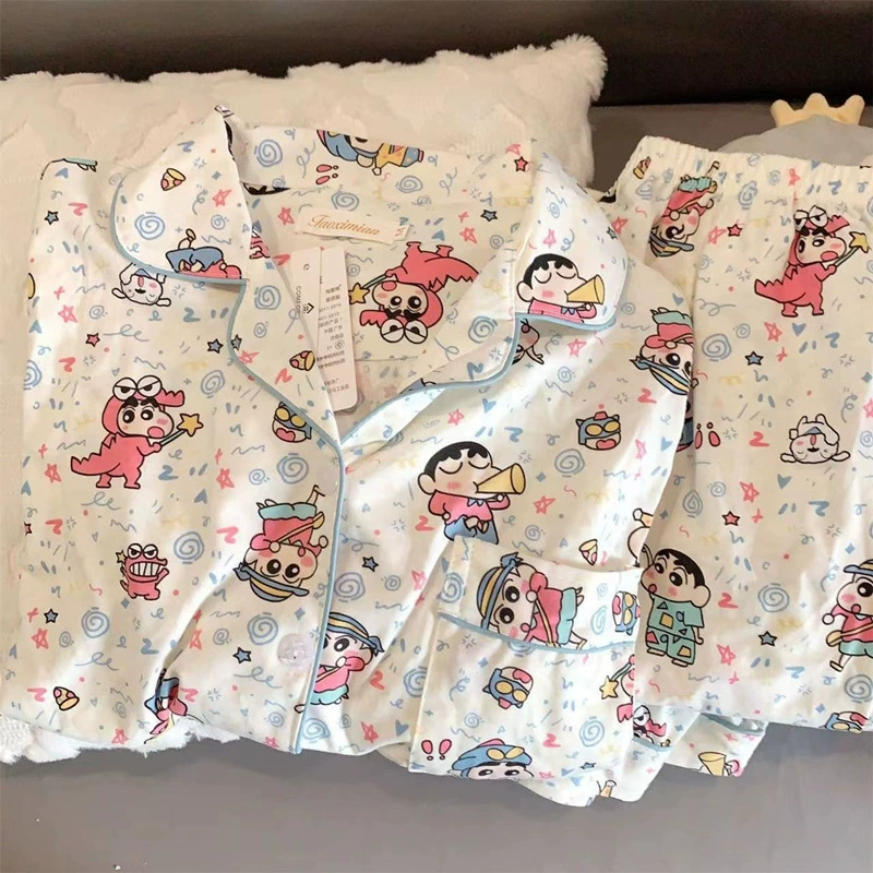 Пижамный комплект с длинным рукавом (Hello Kitty), хлопок, японский стиль, размеры M–XXL
