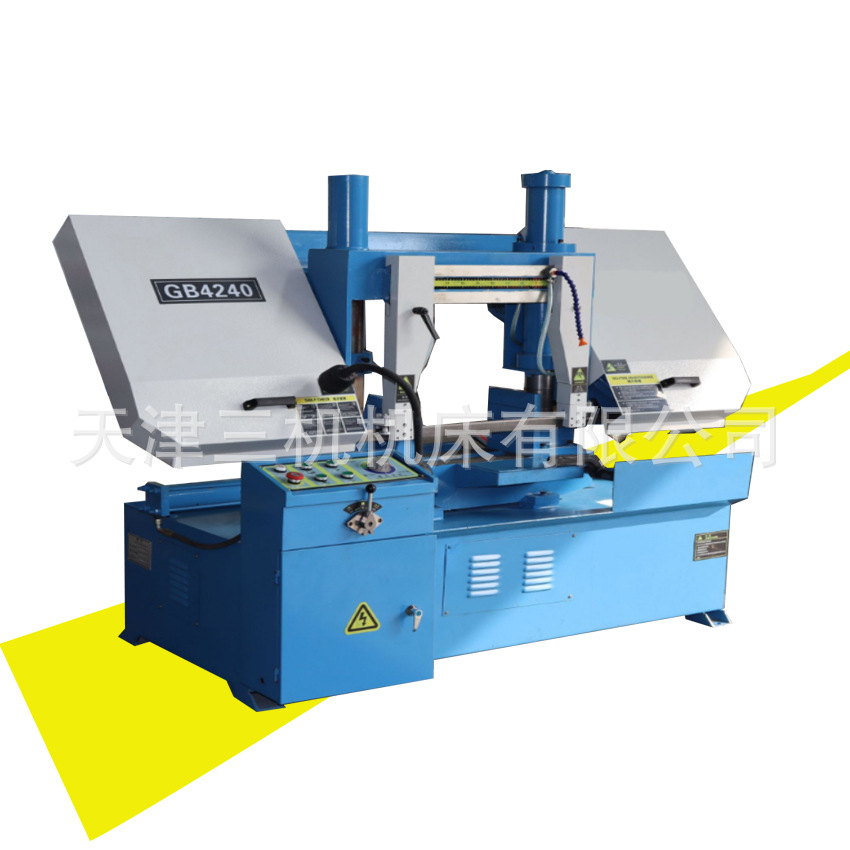 小型带锯床GB4240金属带锯床双立柱 卧式带锯床 锯床切削机