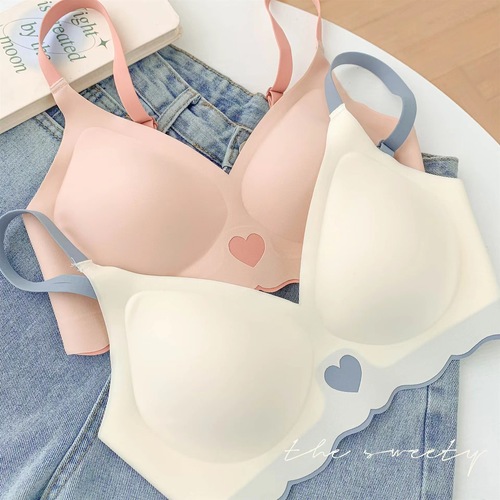 Heart-stealing thief seamless underwear for women with large breasts showing small size without steel rings small breasts gathering summer thin beautiful back bra for women