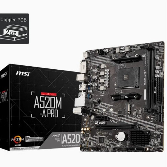 For Amd Msi A520M-A Pro Motherboard Am4 Supports 5000 Series Cpu Others