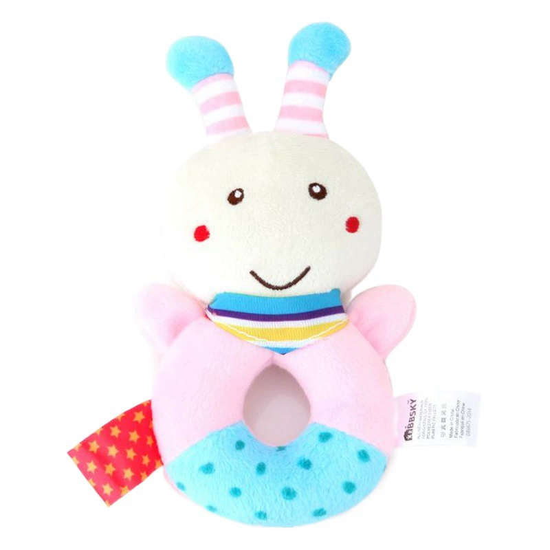 Милый щенок Сова пчела кролик мультфильм кольцо руки детские плюшевые игрушки колокольчик Игрушка оптом