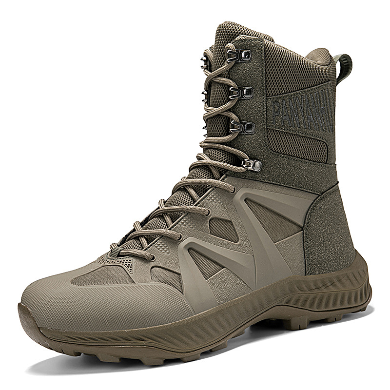 Aficionados militares transfronterizos Botas tácticas Botas de combate Montañismo al aire libre para hombres Zapatos altos para hombres Botas de entrenamiento de combate Botas de senderismo todoterreno