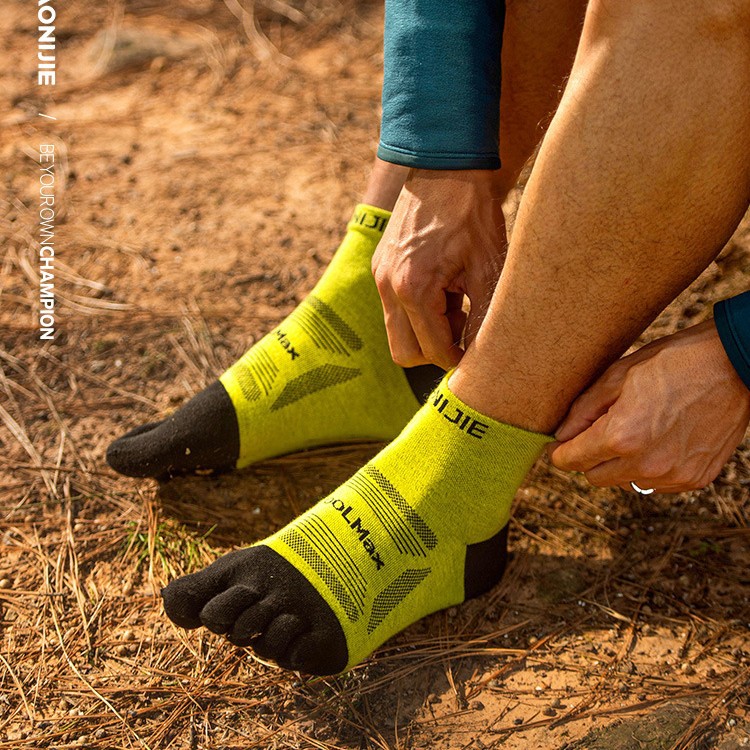 Onijie Sports Mid-Calf Five-Finger Socks for Men, Outdoor Hiking Split-Toe Socks, Cross-Country Running Women's Professional Marathon Running Socks