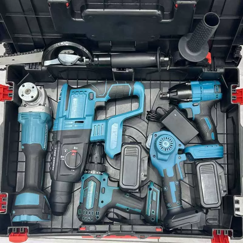 跨境无刷大功率多功能5件套组工具便携式锂电多组合电动工具套装