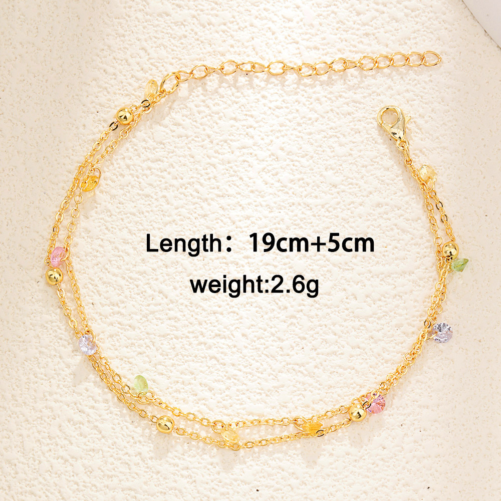Geometric, Heart Shape Pattern Copper Inlay Geometric Heart Shape Zircon Bracelets