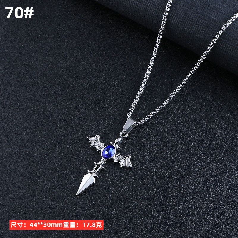 Hombres collar de titanio joyería acero aleación personalizada colgante ins hip hop calle suéter largo cadena accesorios colgantes