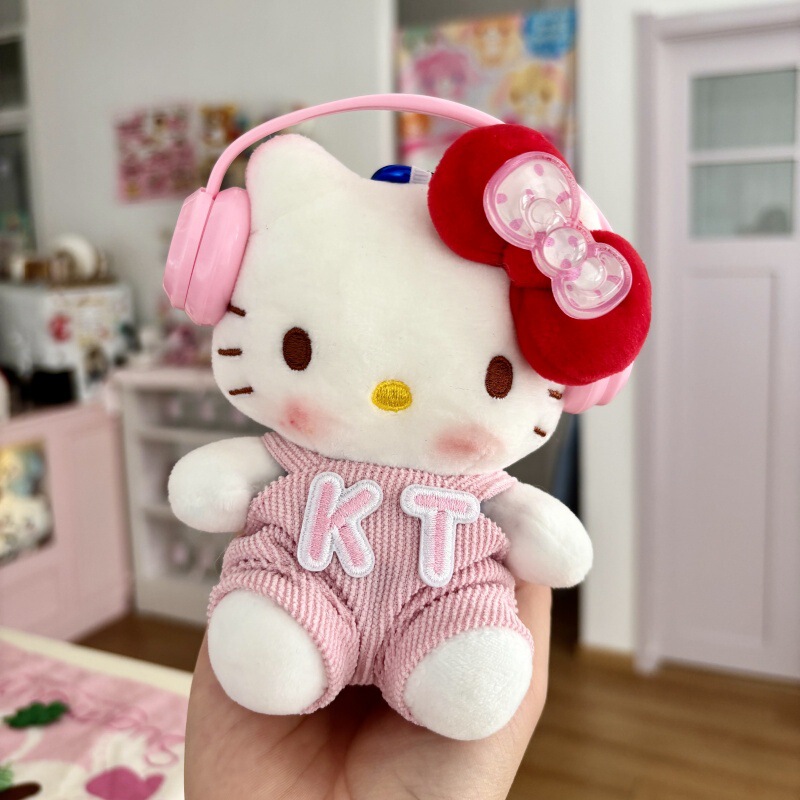 HelloKitty可爱粉色装扮钥匙扣粉色耳机包包挂件少女心时尚挂件|undefined
