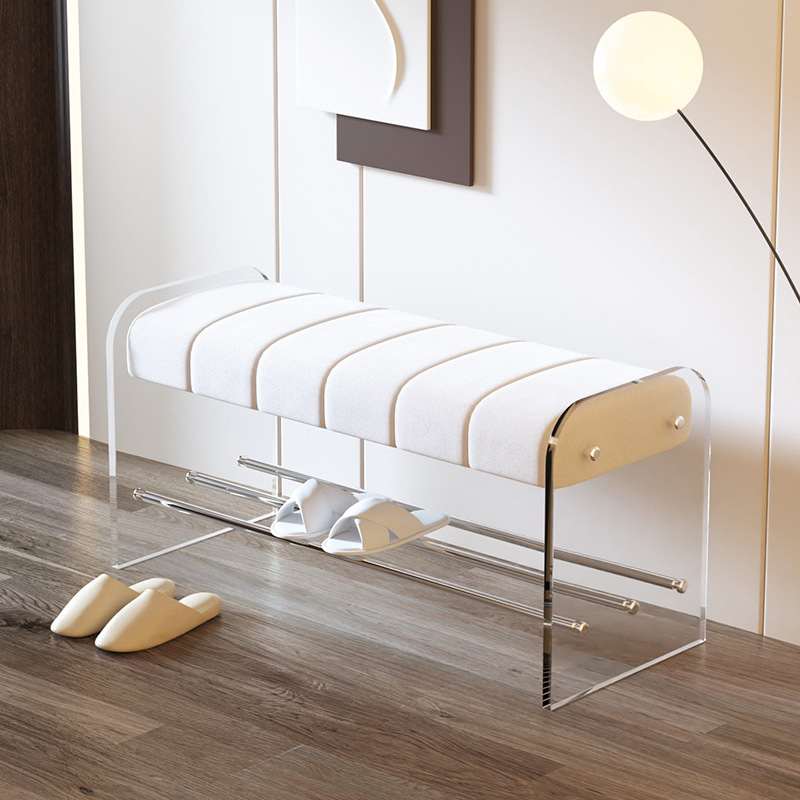 Light luxury creative shoe changing stool ins transparent acrylic…