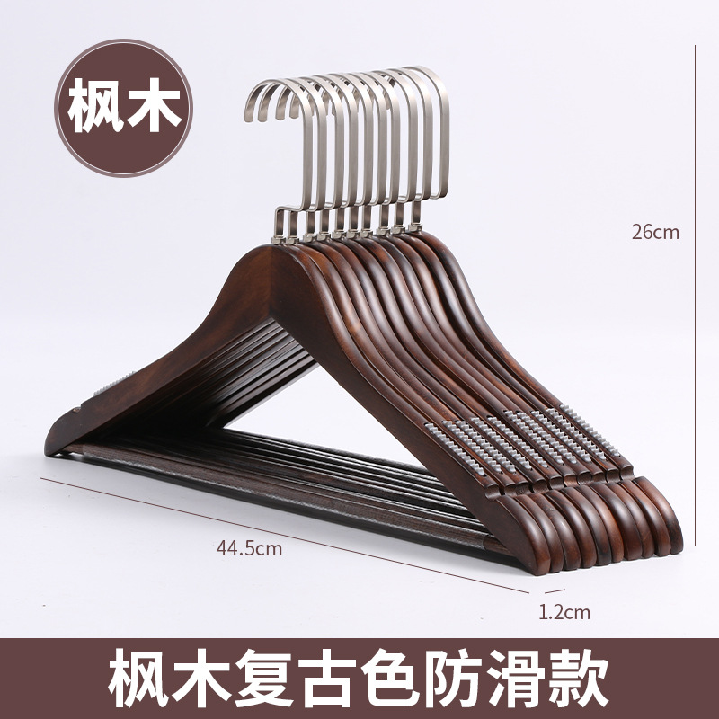 Percha de madera maciza, tendedero de madera, percha que no deja marcas, percha para tienda de ropa, perchero vintage antideslizante, perchero para pantalones al por mayor