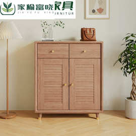 白蜡木实木鞋柜简约现代门厅柜玄关柜子北欧家用门口原木风收纳柜