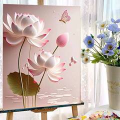 植物と花のデジタル油絵手作り diy 着色絵画充填着色手描き油絵減圧装飾吊り絵画