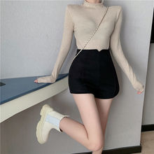 显瘦短裤女2024毛呢靴裤阔脚裤高腰大码胖mm打底外穿秋冬百搭新款