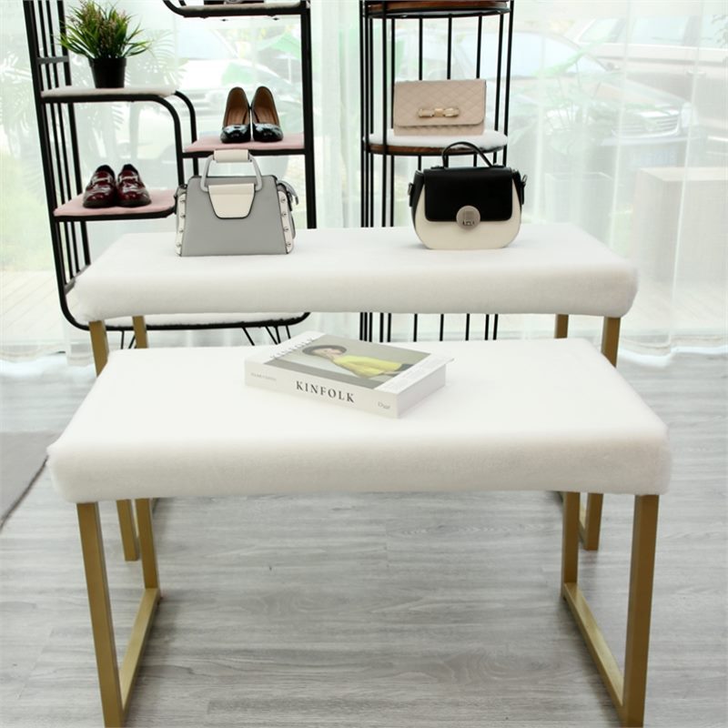 Zhongguo Round Foot Mat Bedroom Entrance Rug Living Room Light Luxury (Car Carpet) - pearl-white-4080cm
