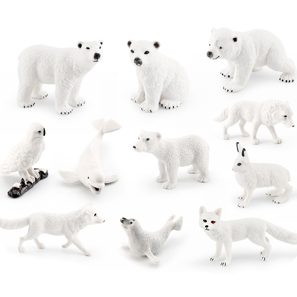 Simulación transfronteriza polar animal traje modelo Conejo Ártico Zorro Blanco Oso Polar blanco ballena sello blanco adornos estáticos