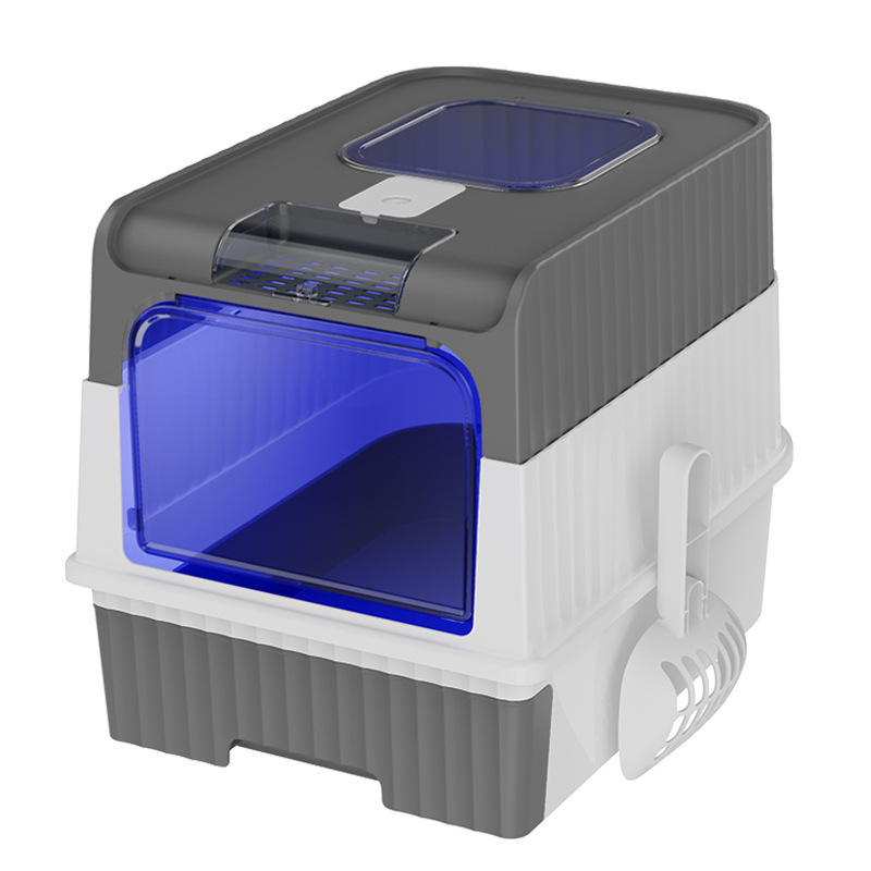 Super gran totalmente cerrado cuenca de arena para gatos anti-spillado exterior esterilización anti-odor tipo cajón inodoro para gatos productos de limpieza para mascotas